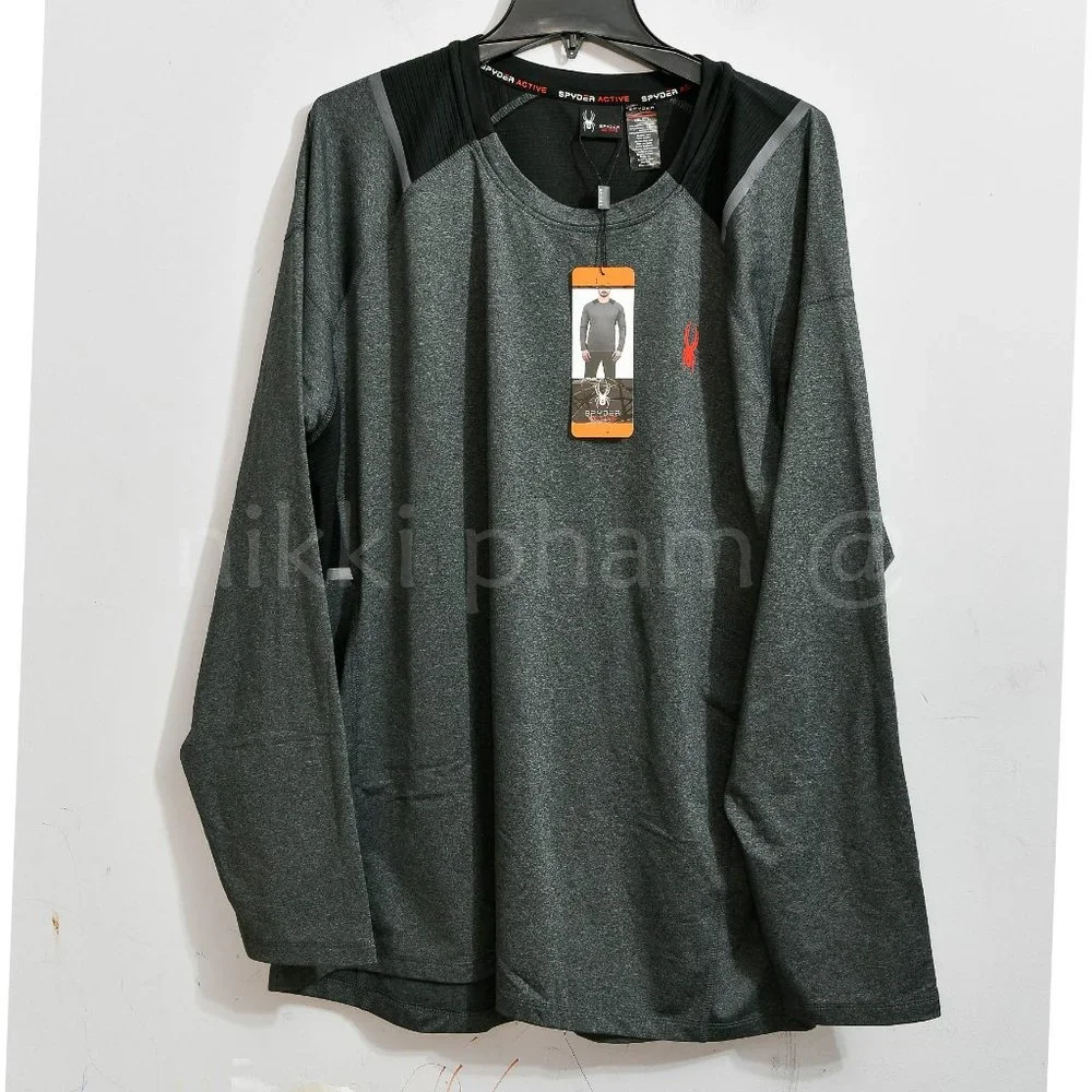 Spyder Active Men’s Long Sleeve T-Shirt in gray - Picture 2 of 4